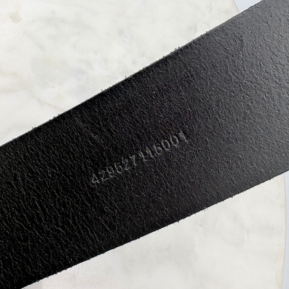 Polo Ralph Lauren Leather Belt Womens XL Black Silver Roller Buckle Classic CBK - Picture 12 of 12